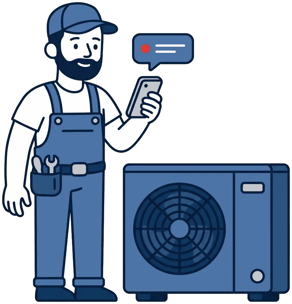 Un installateur reçoit une nouvelle demande de client sur son téléphone